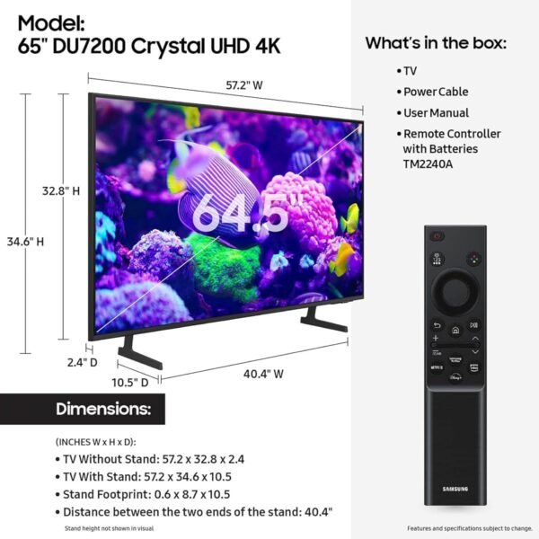 SAMSUNG 65-Inch Class Crystal UHD 4K TV - Image 5