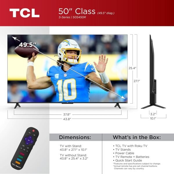 TCL 50-Inch Class S4 4K LED Smart TV with Roku TV - Image 3